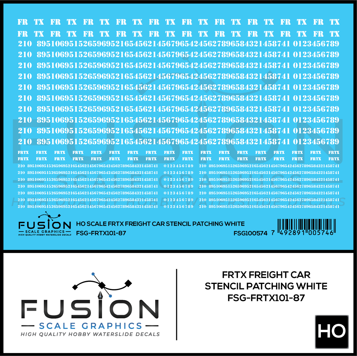 HO Scale FRTX White Freight Car Stencil Patching Decal Set