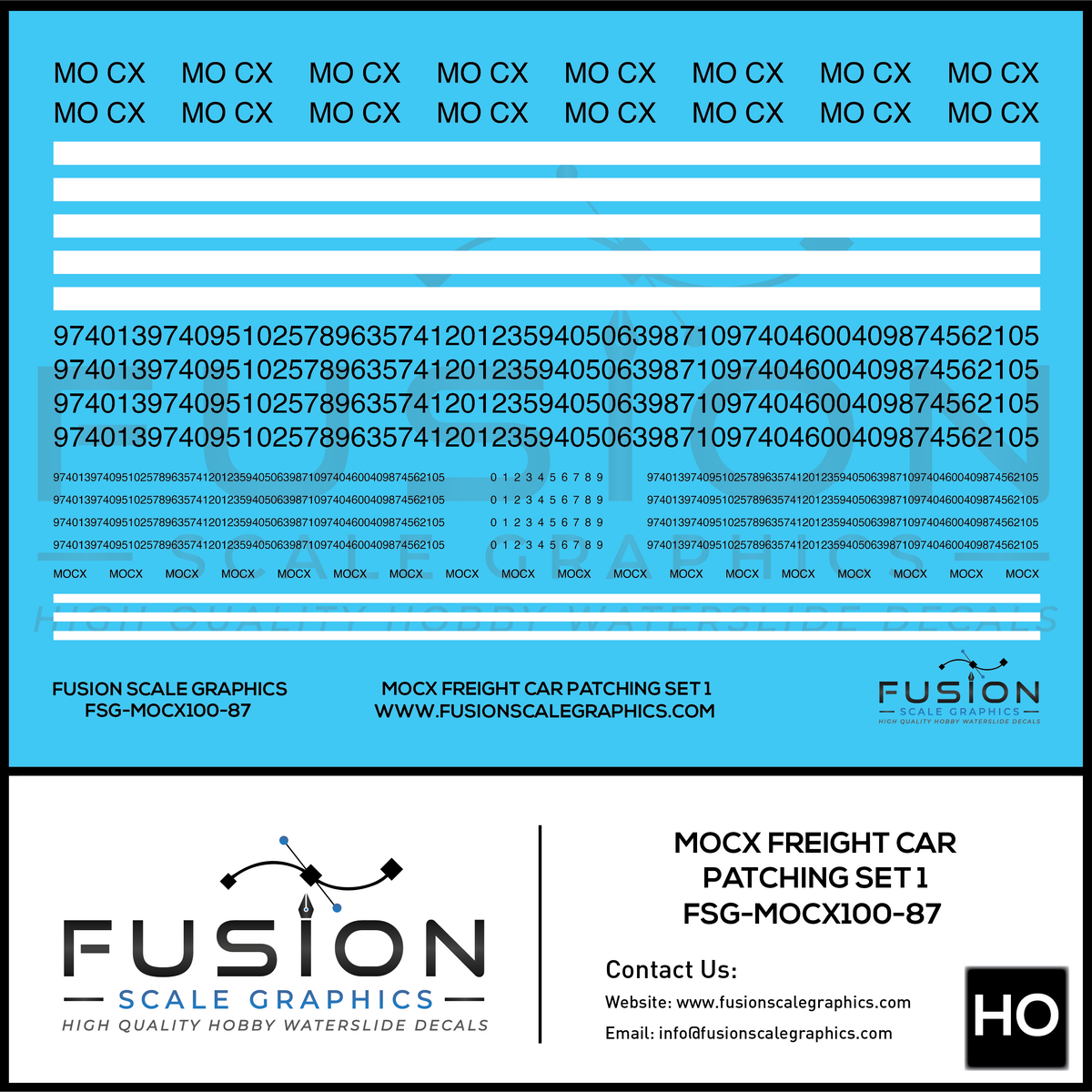 HO Scale MOCX Covered Hoppers Patching Decal Set 1 – Island Hobby Nut
