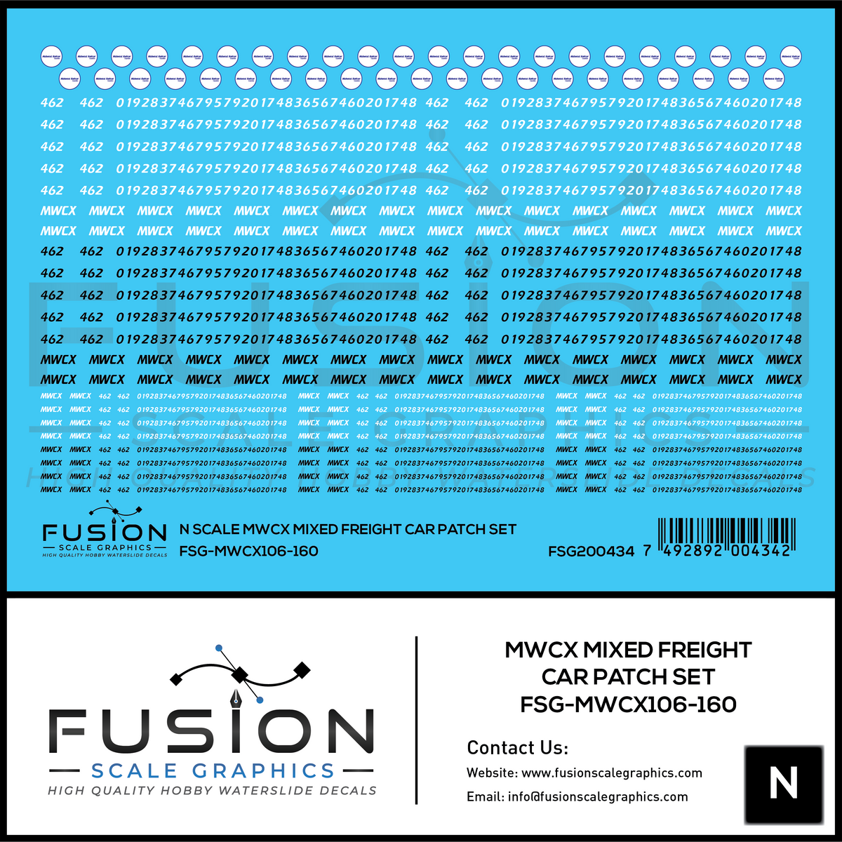 N Scale MWCX Mixed Freight Car Patching Decal Set – Island Hobby Nut
