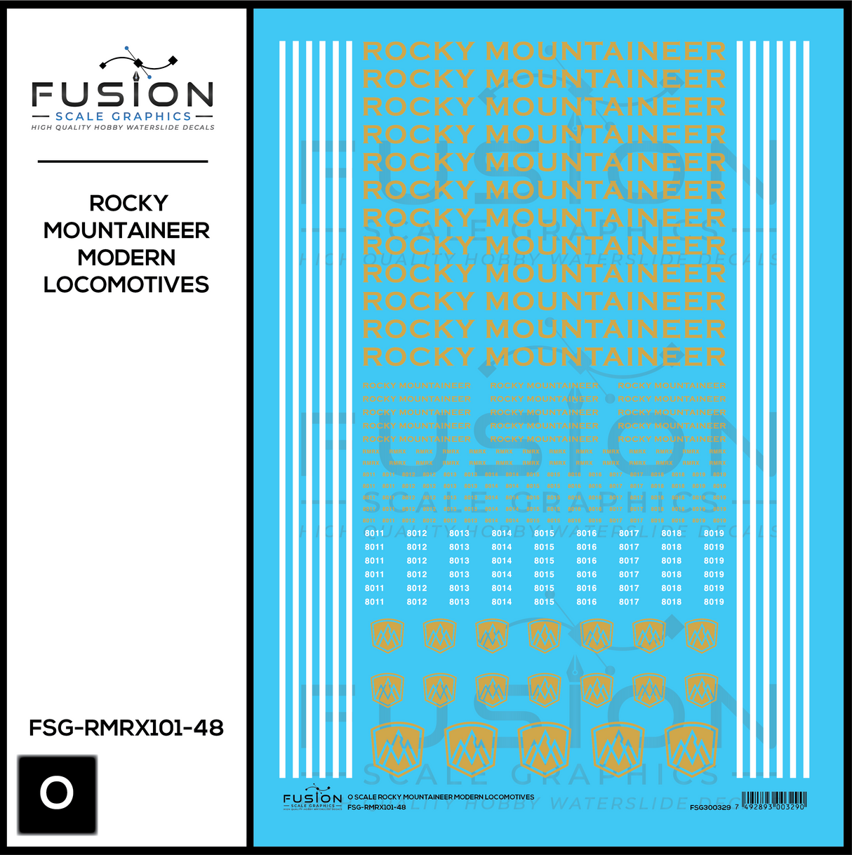 O Scale Rocky Mountaineer Modern Locomotives Decal Set