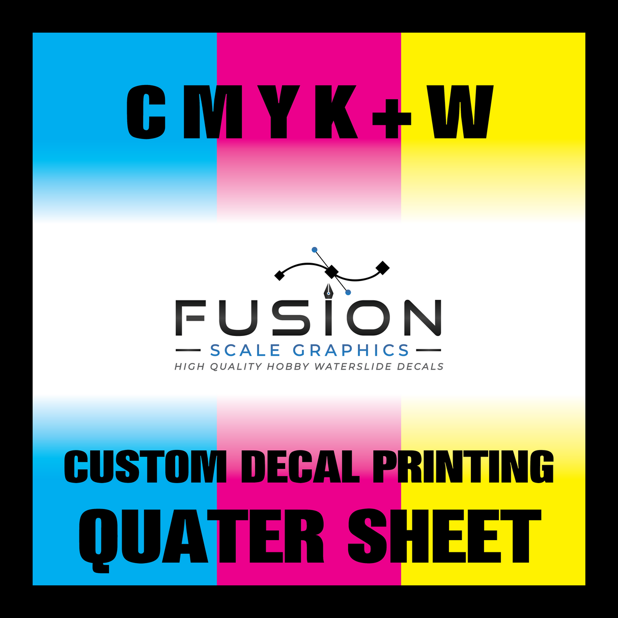 Fusion Scale Graphics Custom Waterslide Decal Printing A6 Quarter Sheet
