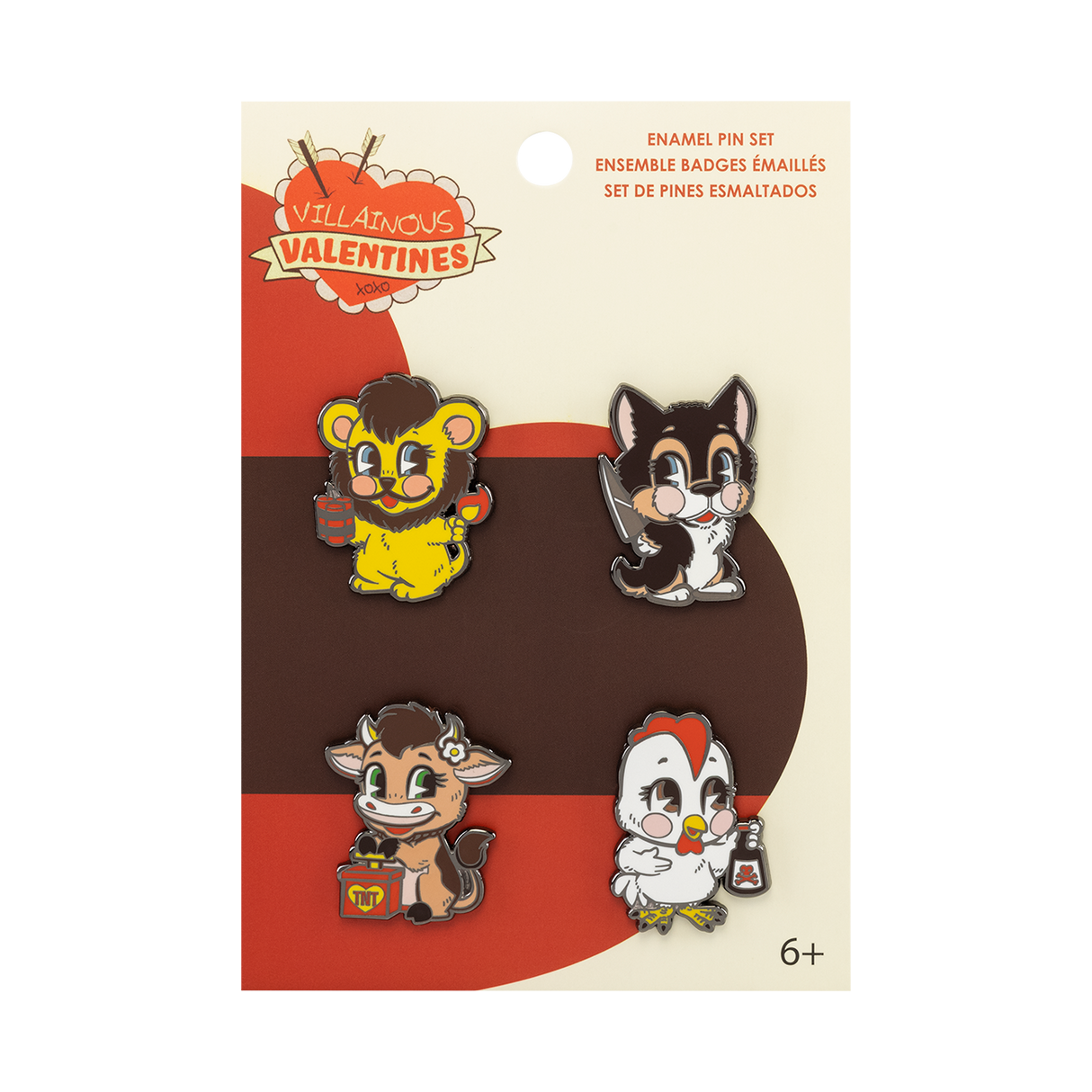 VILLAINOUS VALENTINES 4-PACK PIN SET