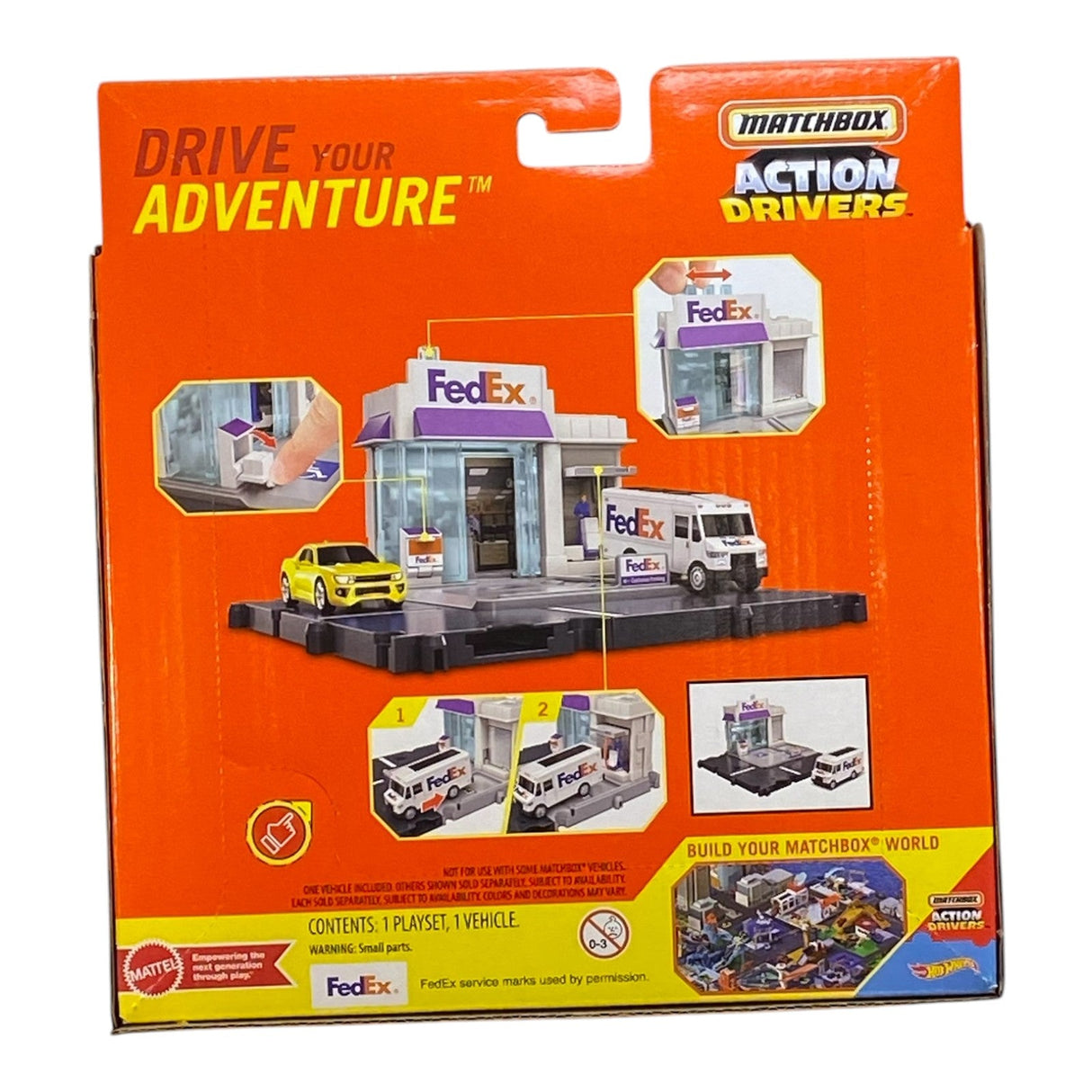 Matchbox Fedex Package Center - Action Drivers Vehicle Playset w/ Express Delivery Van