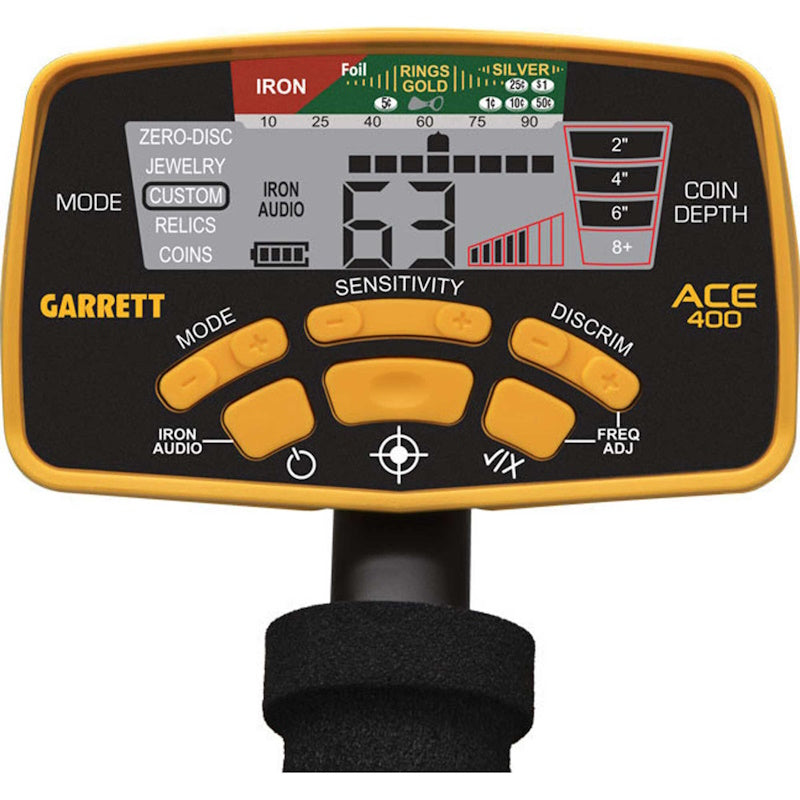 Garrett ACE 400 Metal Detector with 8.5 x 11 DD Waterproof Coil w/ Accessories