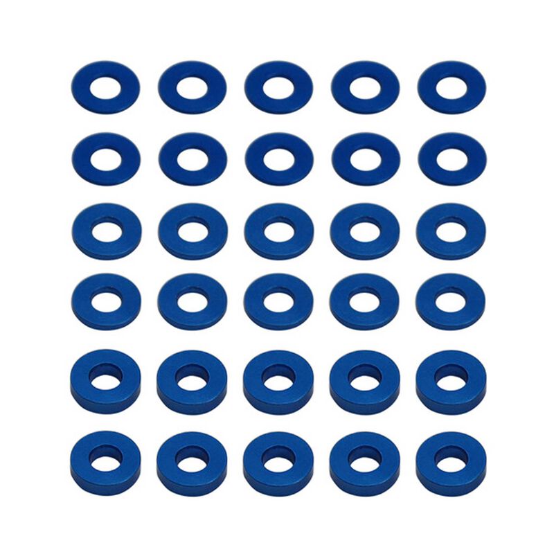 Hot Racing HRASPC3078A06 7.8x3mm Aluminum Bulkhead Washer (30) Blue