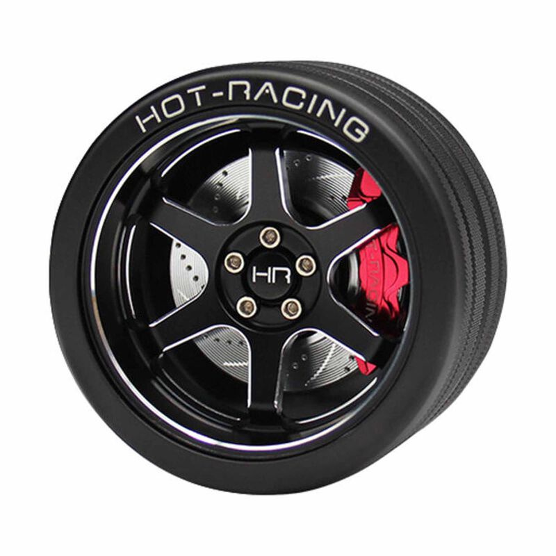 Hot Racing HRASW49TS01 Aluminum TE37 Steering Wheel, FlySky NB4 Transmitter, Black