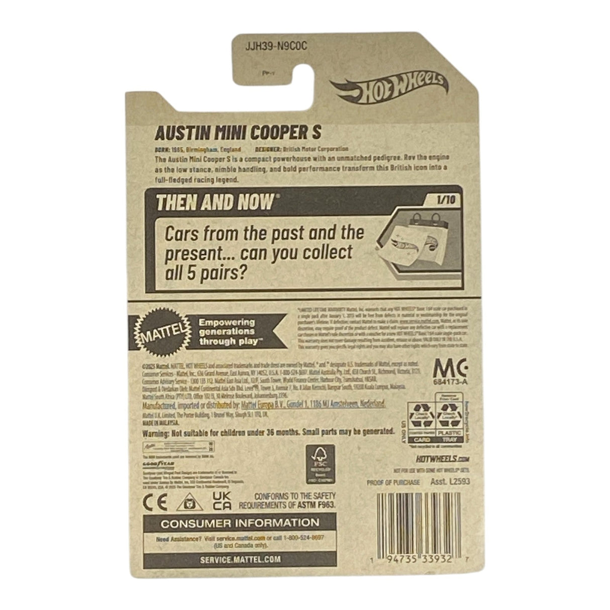 Hot Wheels Austin Mini Cooper S - Then and Now Series 1/10