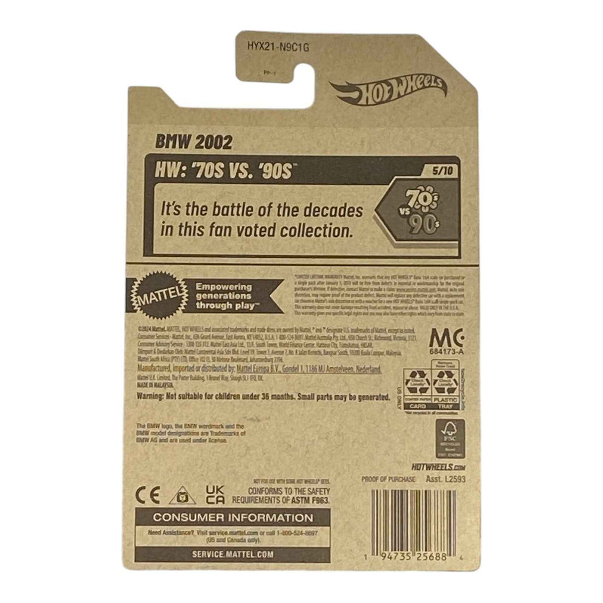 Hot Wheels BMW 2002 - HW: '70s VS. '90s Series 5/10