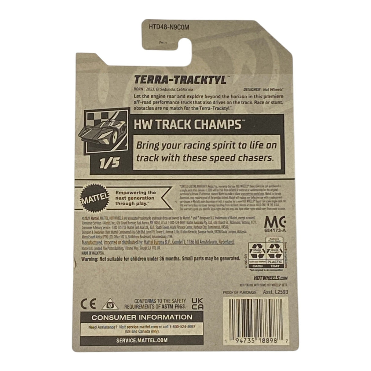 Hot Wheels Terra-Tracktyl (Blue) - HW Track Champs Series 1/5