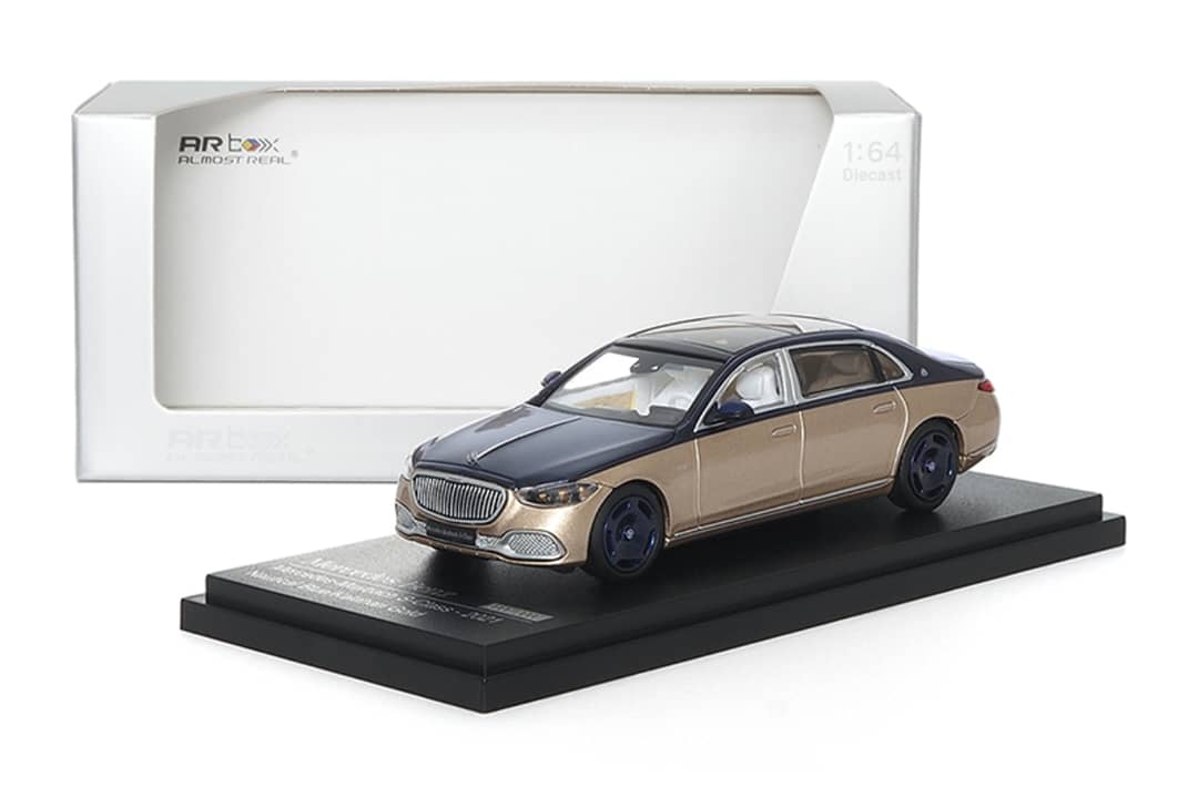 AR BOX 2021 Mercedes-Benz Maybach W223 Blue-Gold 1:64