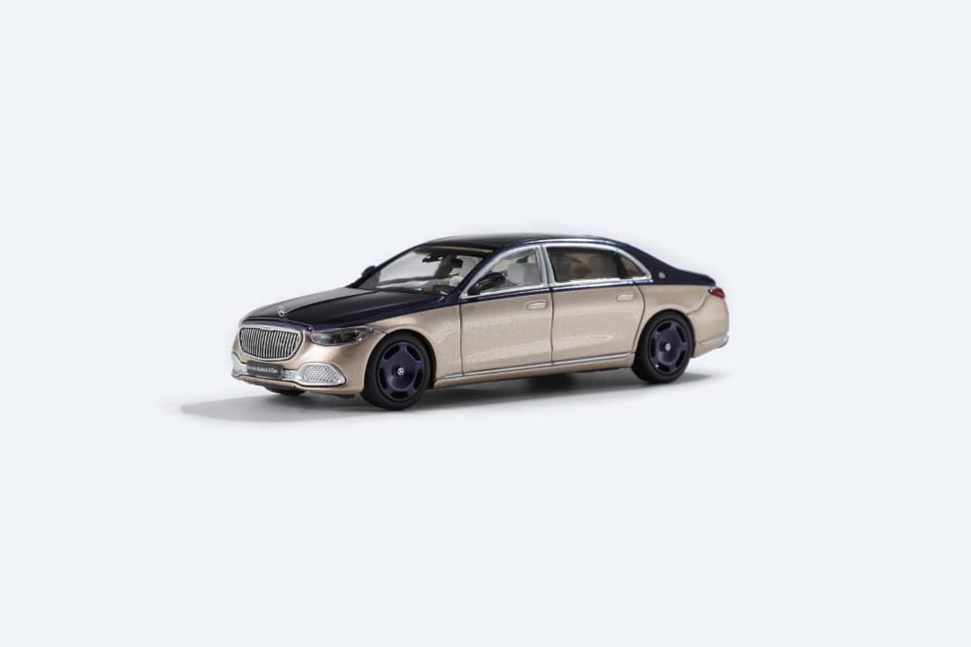 AR BOX 2021 Mercedes-Benz Maybach W223 Blue-Gold 1:64