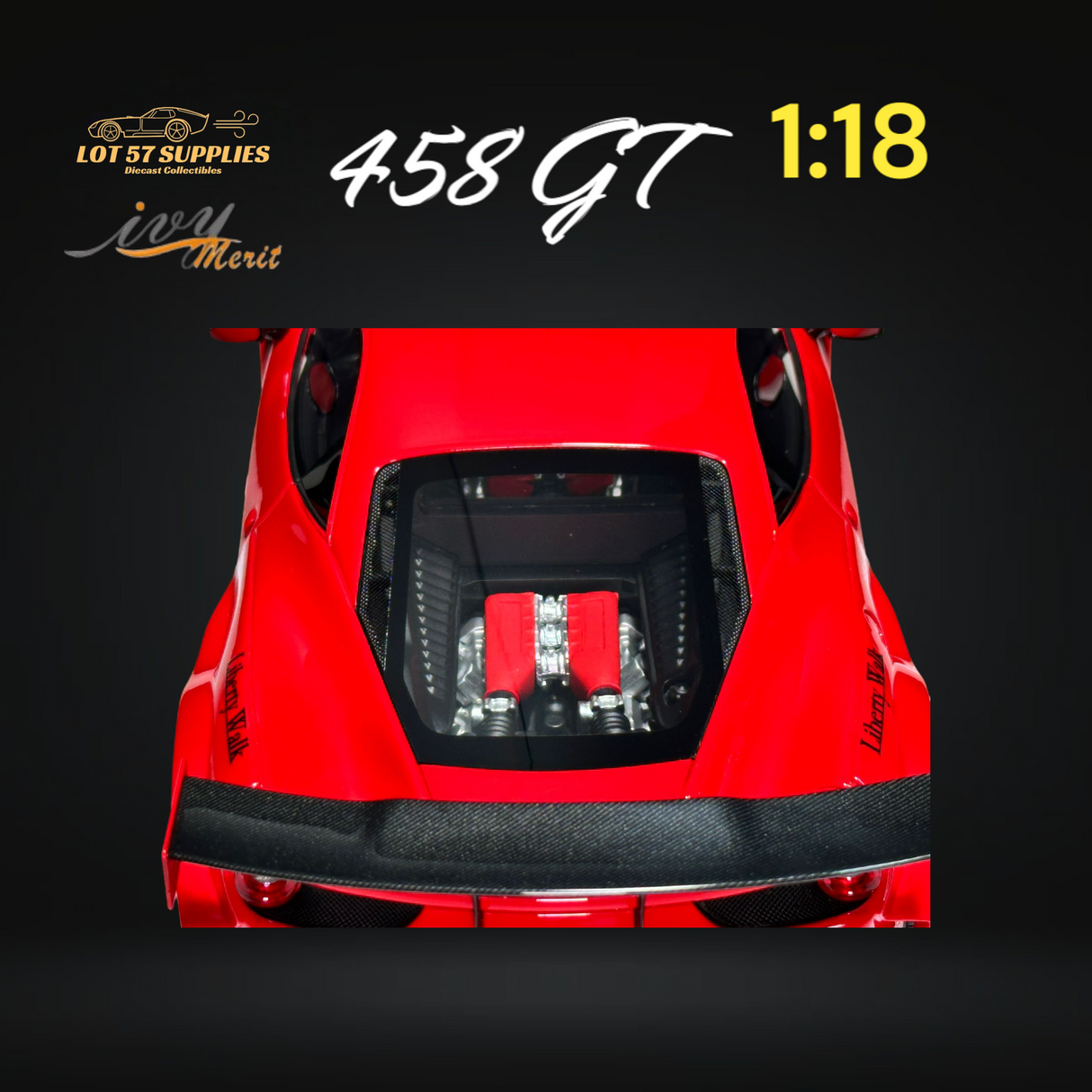 IVY MERIT Ferrari 458 GT Rosso Red LBWK 1:18