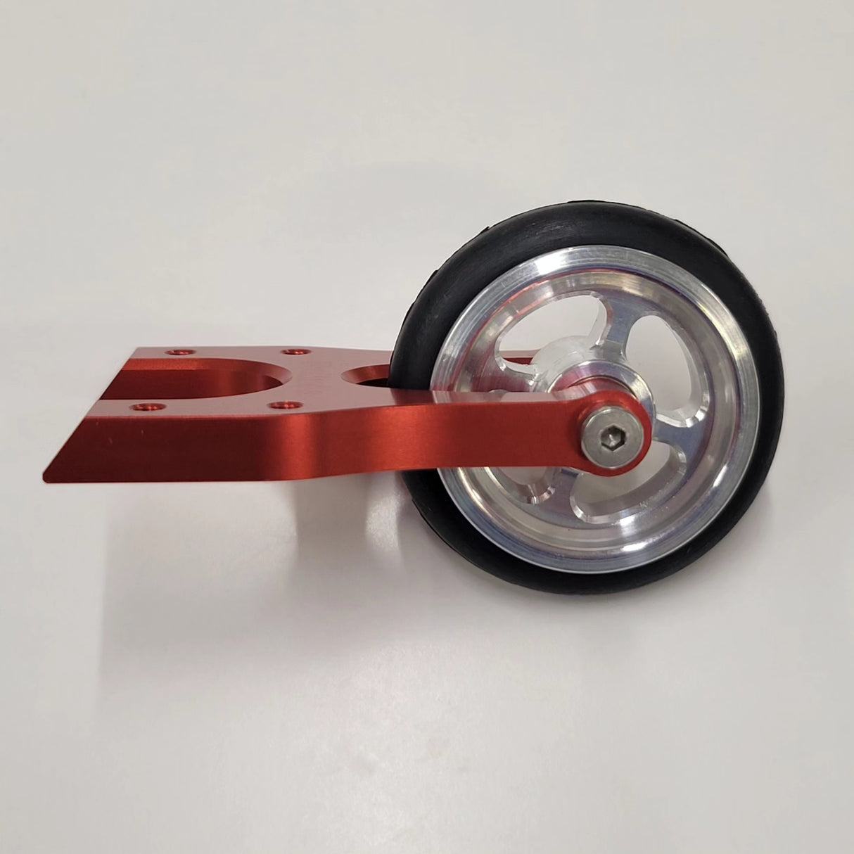 IRonManRc UNIVERSAL Wheelie Bar HORSESHOE w/ Mercedez WHEEL & TIRE *CANDY RED*