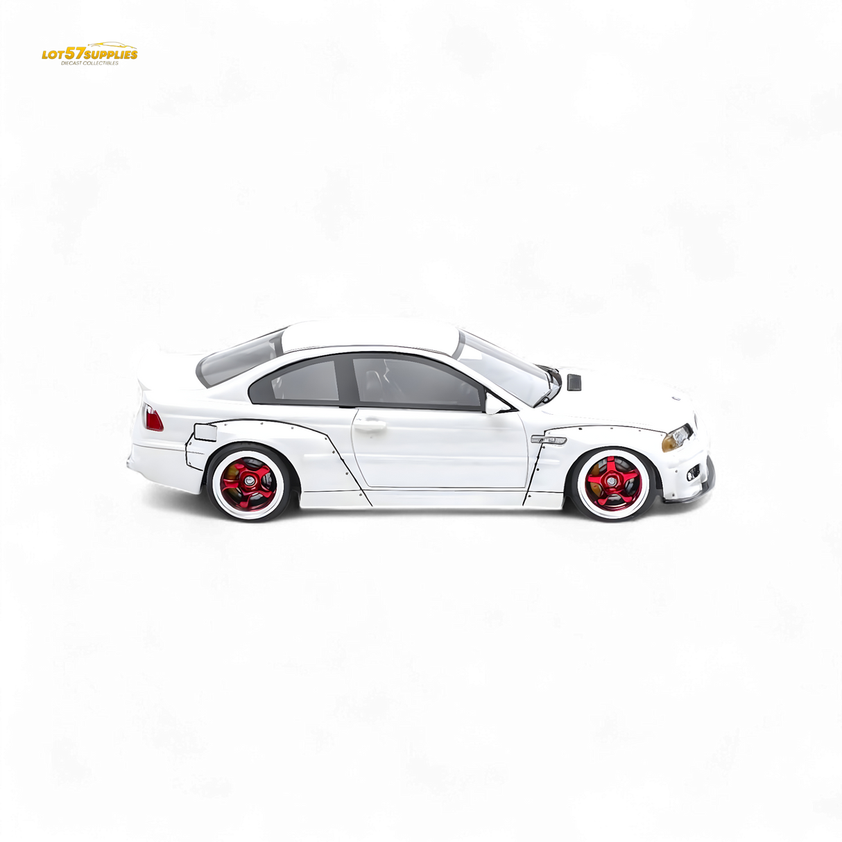 FLAME BMW M3 E46 Widebody Pandem Pearlescent White 1:64