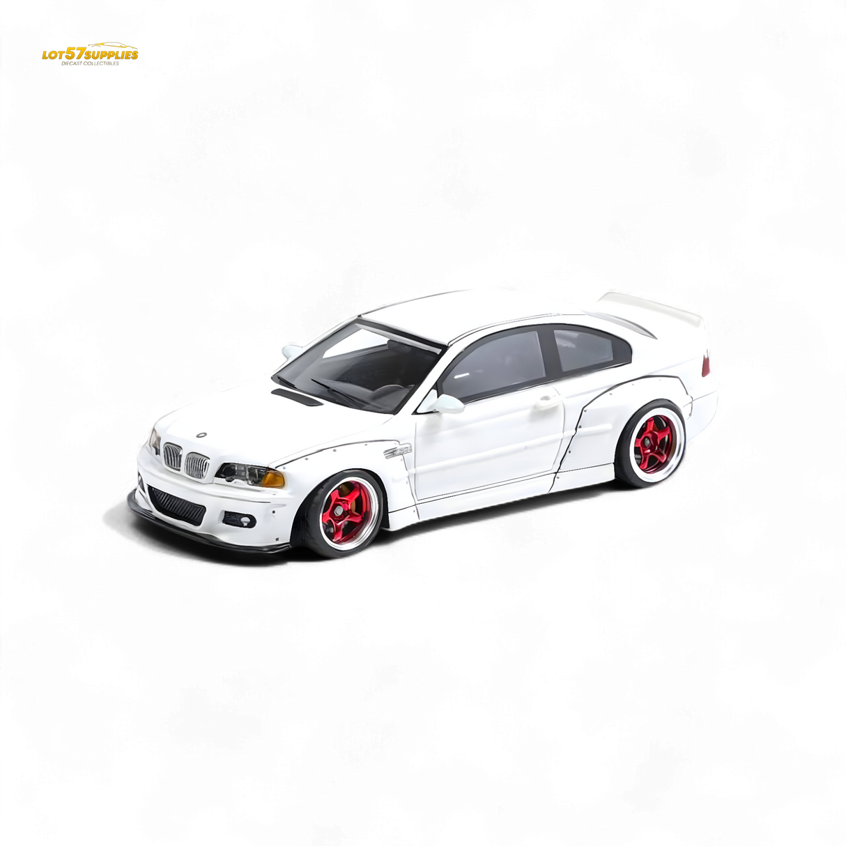 FLAME BMW M3 E46 Widebody Pandem Pearlescent White 1:64