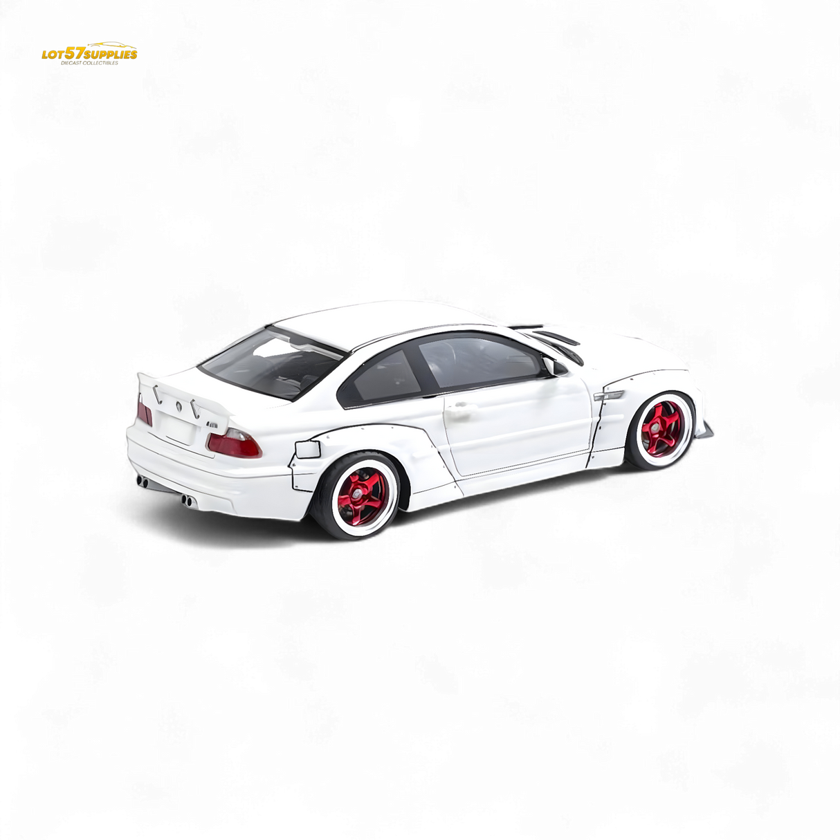 FLAME BMW M3 E46 Widebody Pandem Pearlescent White 1:64