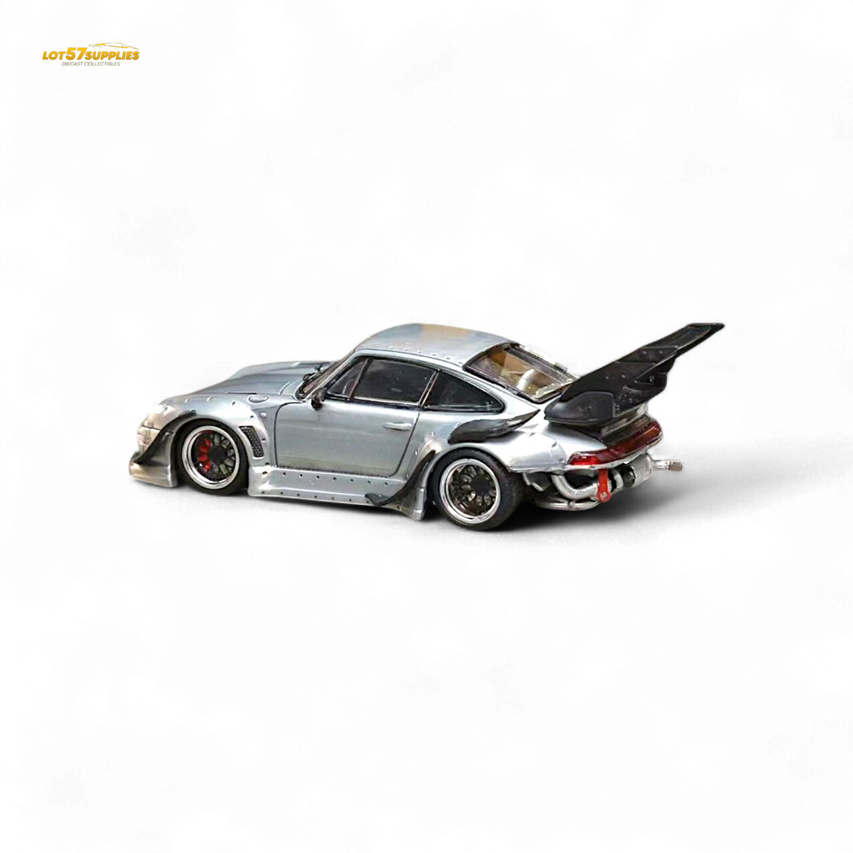 Street Weapon Porsche RWB 993 Raw Varnish Color High Wing 1:64