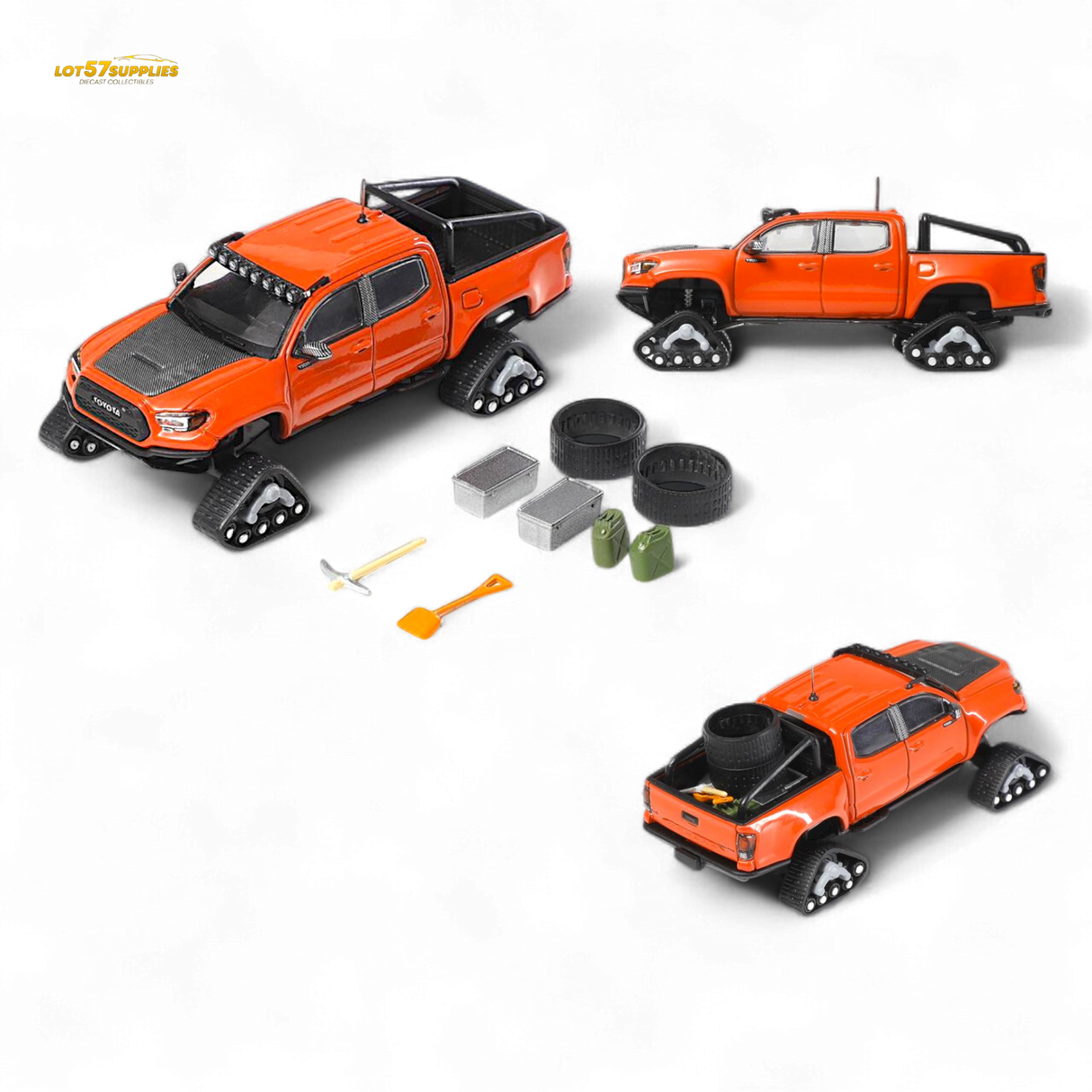 GCD Toyota TACOMA in Orange Red & 3PMSF Tires 1:64