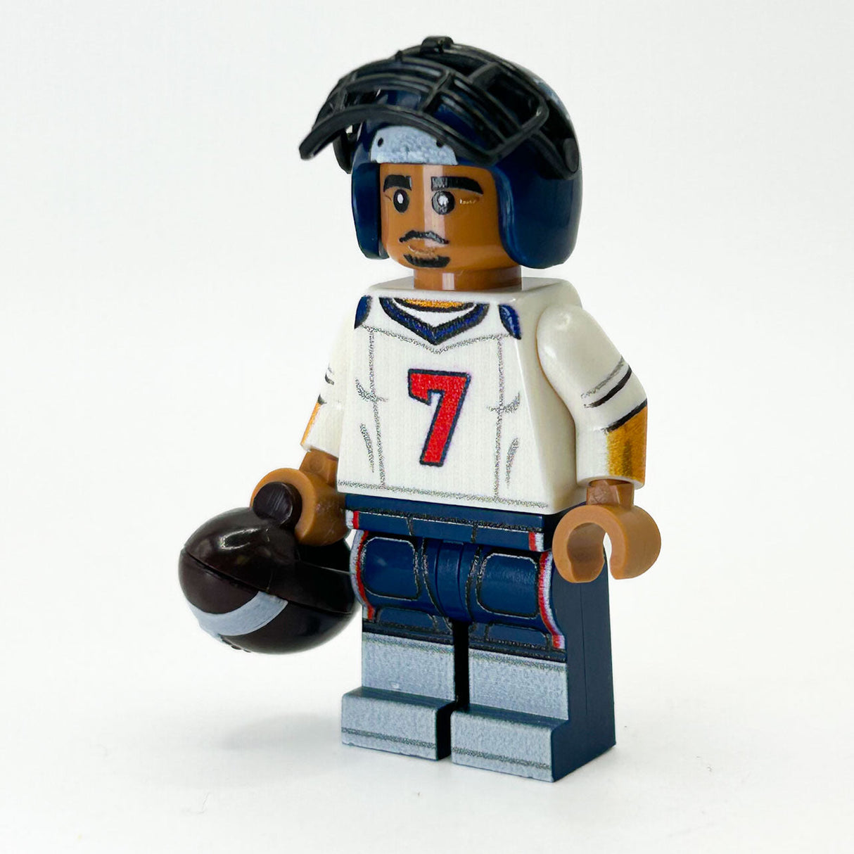 #7 QB Houston Football Player Minifig made using LEGO parts - B3 Customs