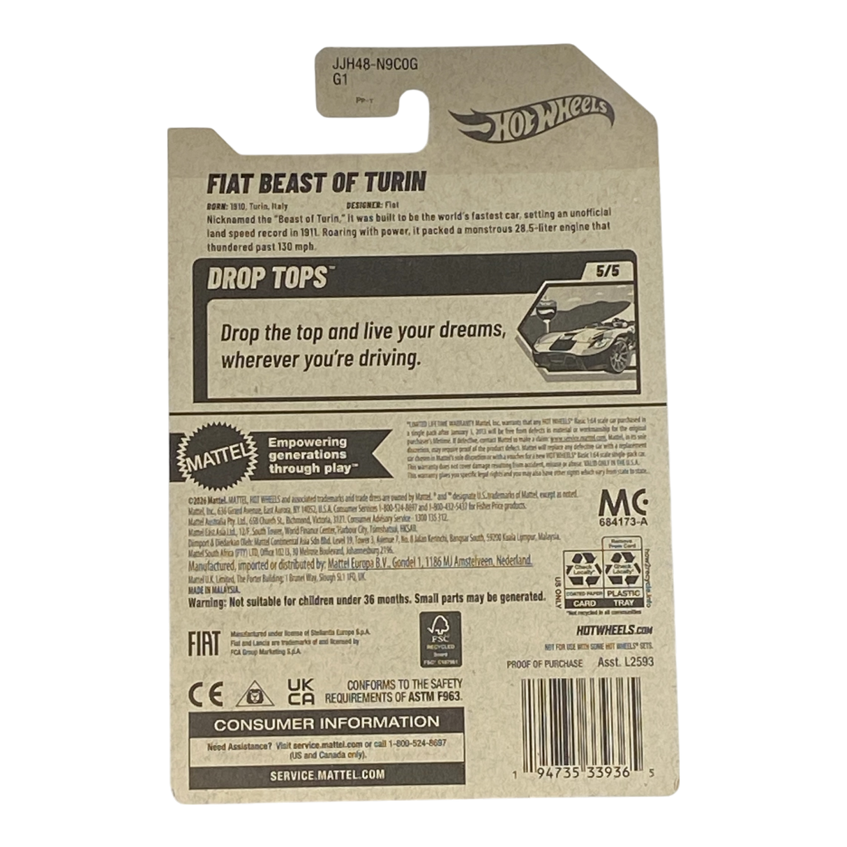 Hot Wheels Fiat Beast of Turin | Drop Tops Series 5/5