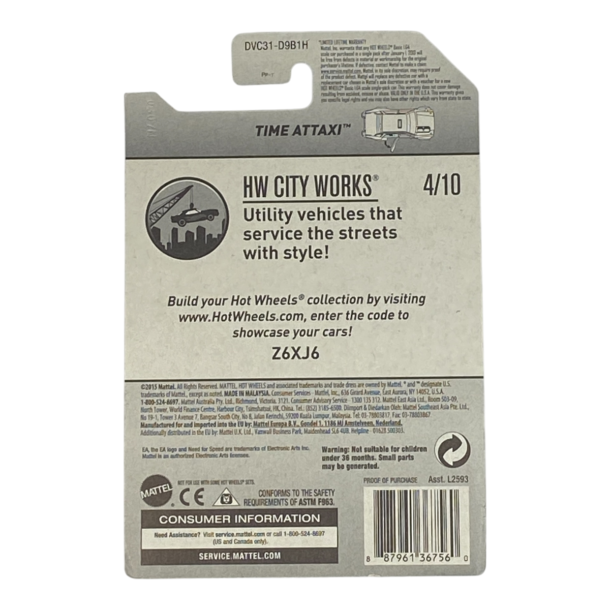 Hot Wheels Time Attaxi | City Works Series 4/10