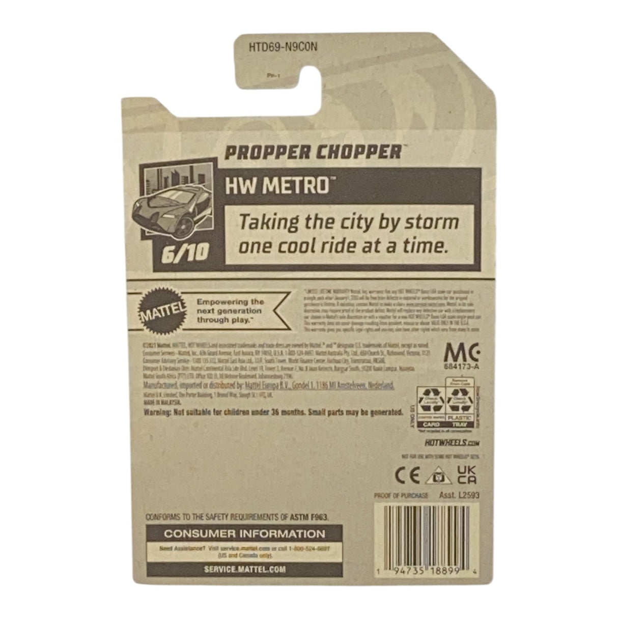 Hot Wheels Propper Chopper - Metro Series 6/10