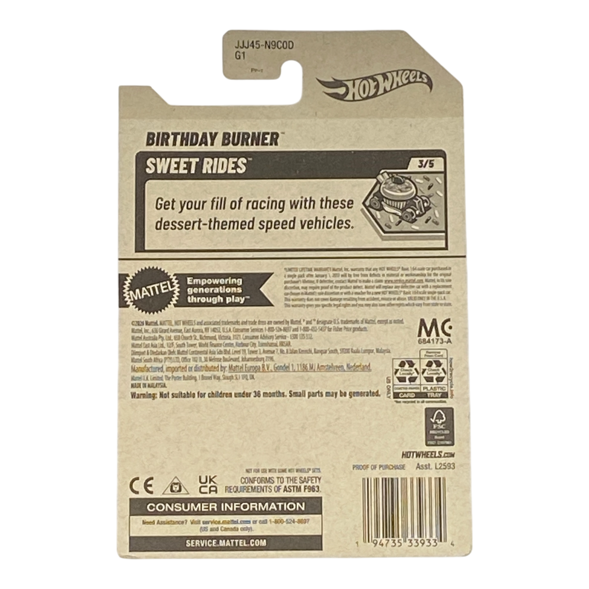 Hot Wheels Birthday Burner - Sweet Rides Series 3/5