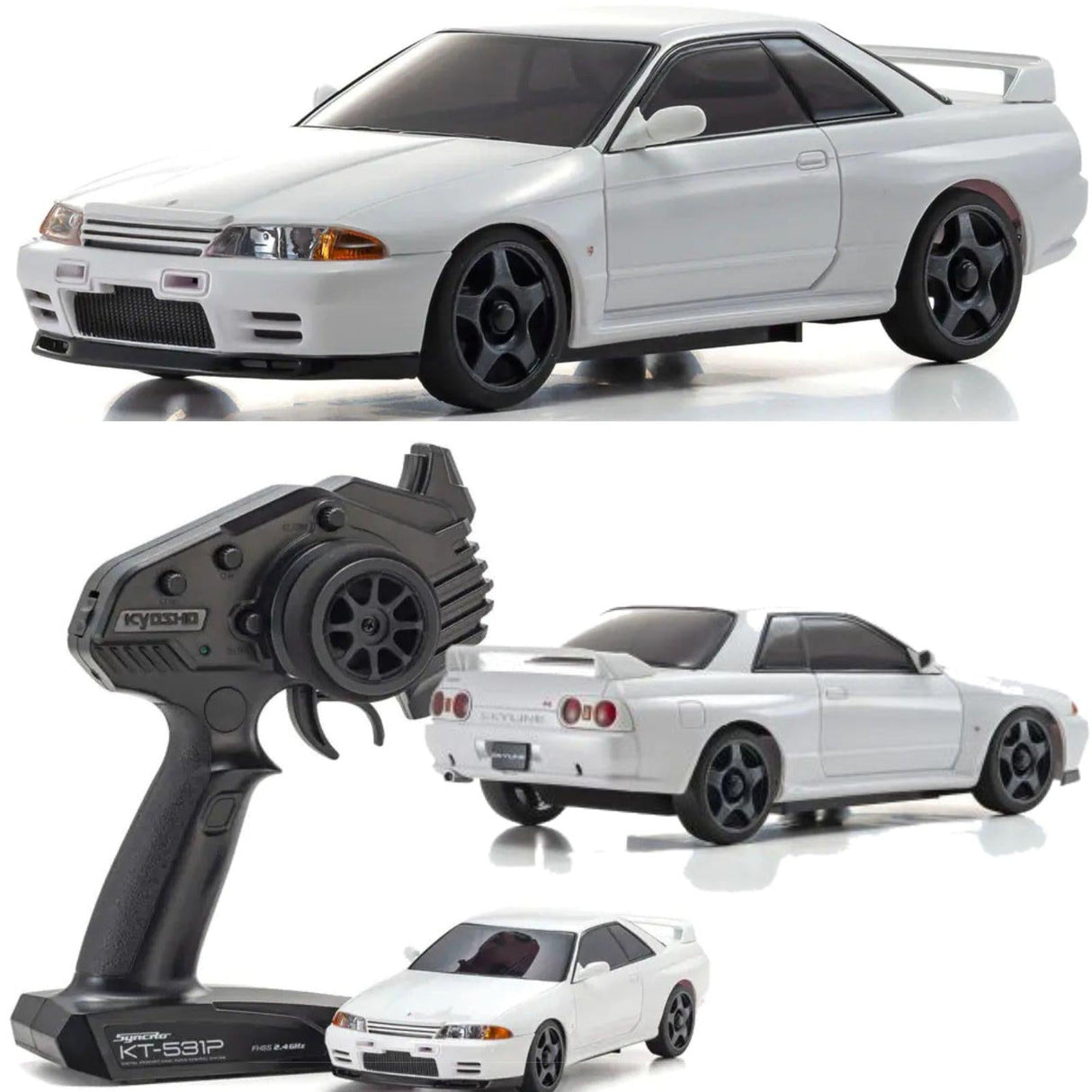 Kyosho Skyline GT-R Nismo White Mini-Z AWD KYO32639W RTR ReadySet