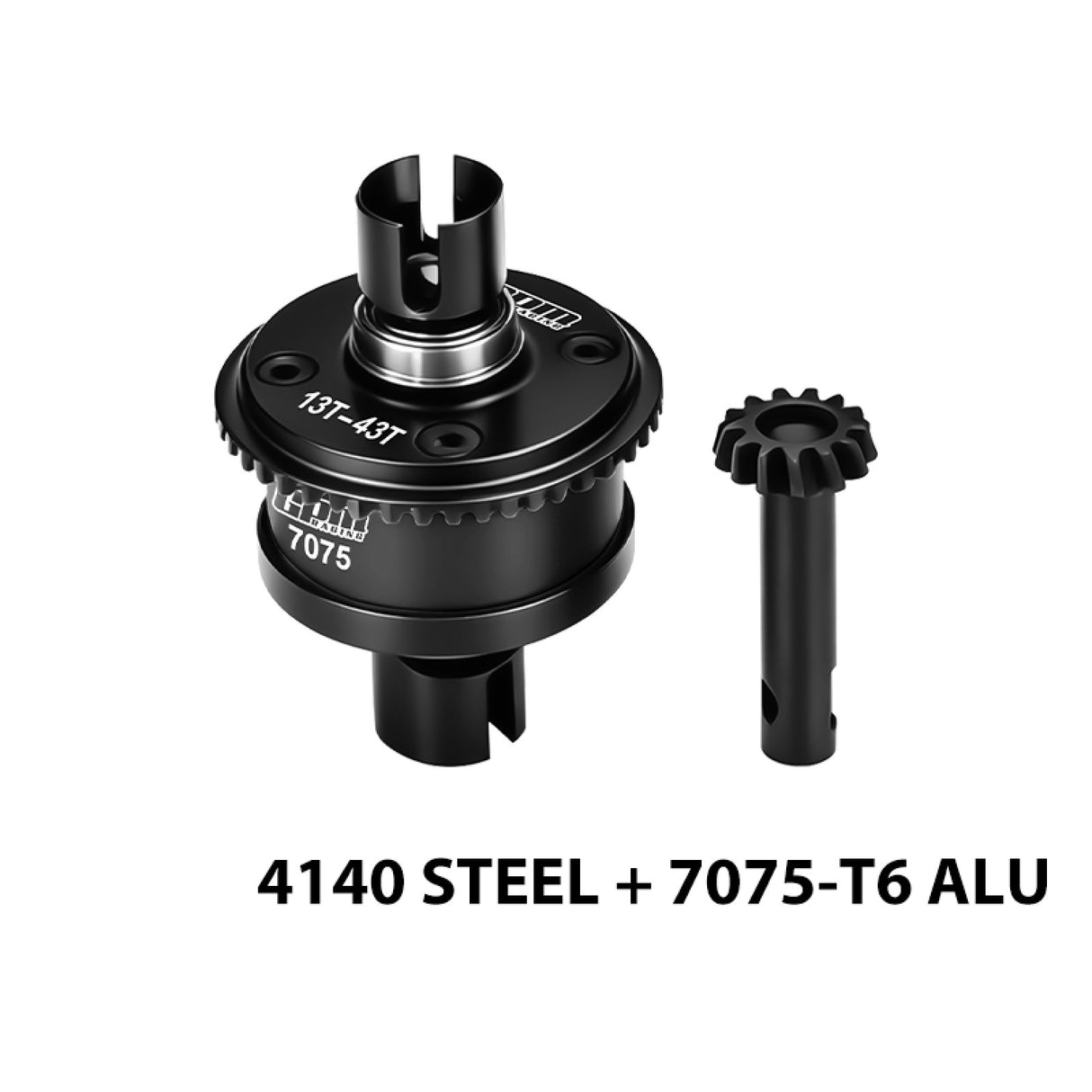 GPM RACING,TEAM LOSI-LMT 4WD SOLID AXLE MONSTER LMT 2.0 Grave TLR TUNED LMT SOLID AXLE MONSTER 4140 STEEL + 7075 ALLOY FRONT/REAR COMPLETE DIFFERENTIAL 13/43T/1.0 MOD LMT1343S