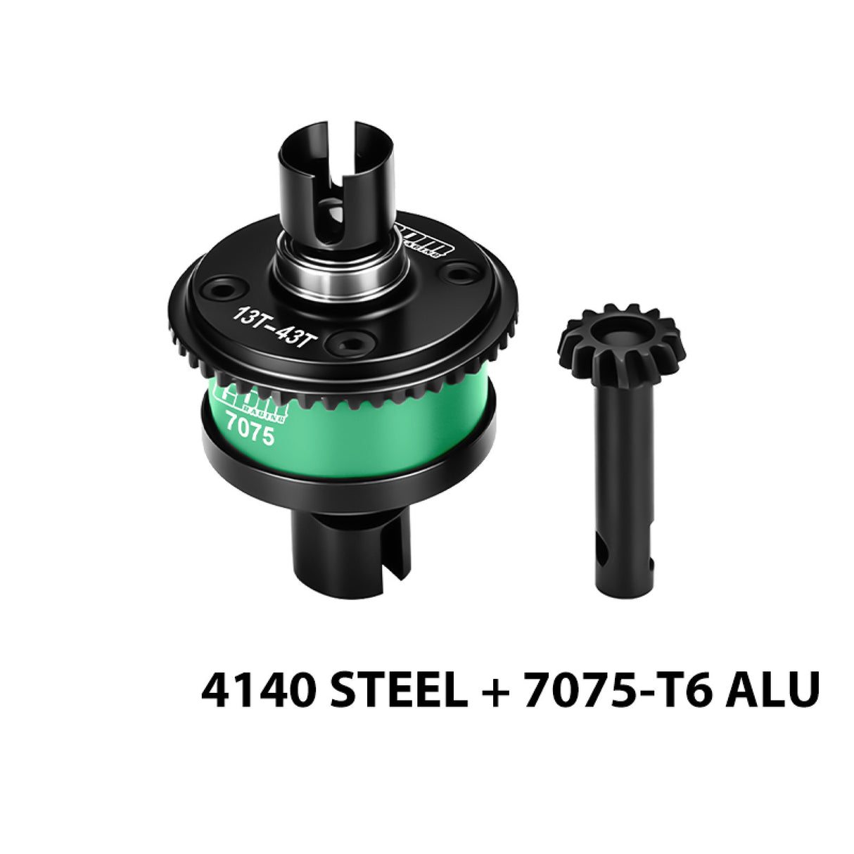 GPM RACING,TEAM LOSI-LMT 4WD SOLID AXLE MONSTER LMT 2.0 Grave TLR TUNED LMT SOLID AXLE MONSTER 4140 STEEL + 7075 ALLOY FRONT/REAR COMPLETE DIFFERENTIAL 13/43T/1.0 MOD LMT1343S