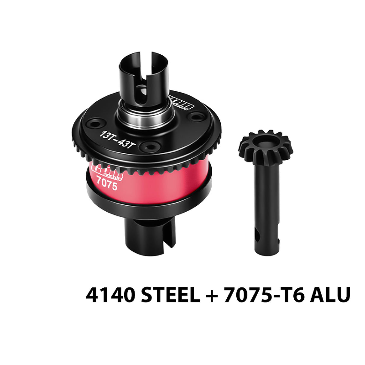 GPM RACING,TEAM LOSI-LMT 4WD SOLID AXLE MONSTER LMT 2.0 Grave TLR TUNED LMT SOLID AXLE MONSTER 4140 STEEL + 7075 ALLOY FRONT/REAR COMPLETE DIFFERENTIAL 13/43T/1.0 MOD LMT1343S