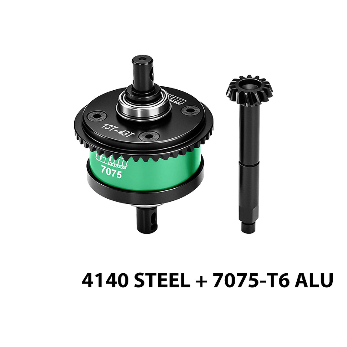 GPM RACING,TEAM LOSI-LMT 4WD SOLID AXLE MONSTER LMT 2.0 Grave TLR TUNED LMT SOLID AXLE MONSTE 4140 STEEL + 7075 ALLOY CENTER COMPLETE DIFFERENTIAL 13/43T/1.0 MOD LMT1343S/CS