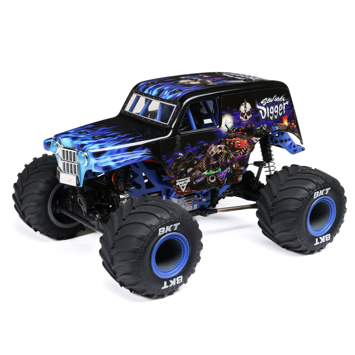 LOSI LOS01026T2 1/18 Mini LMT 4X4 Brushed Monster Truck RTR, Grave Digger