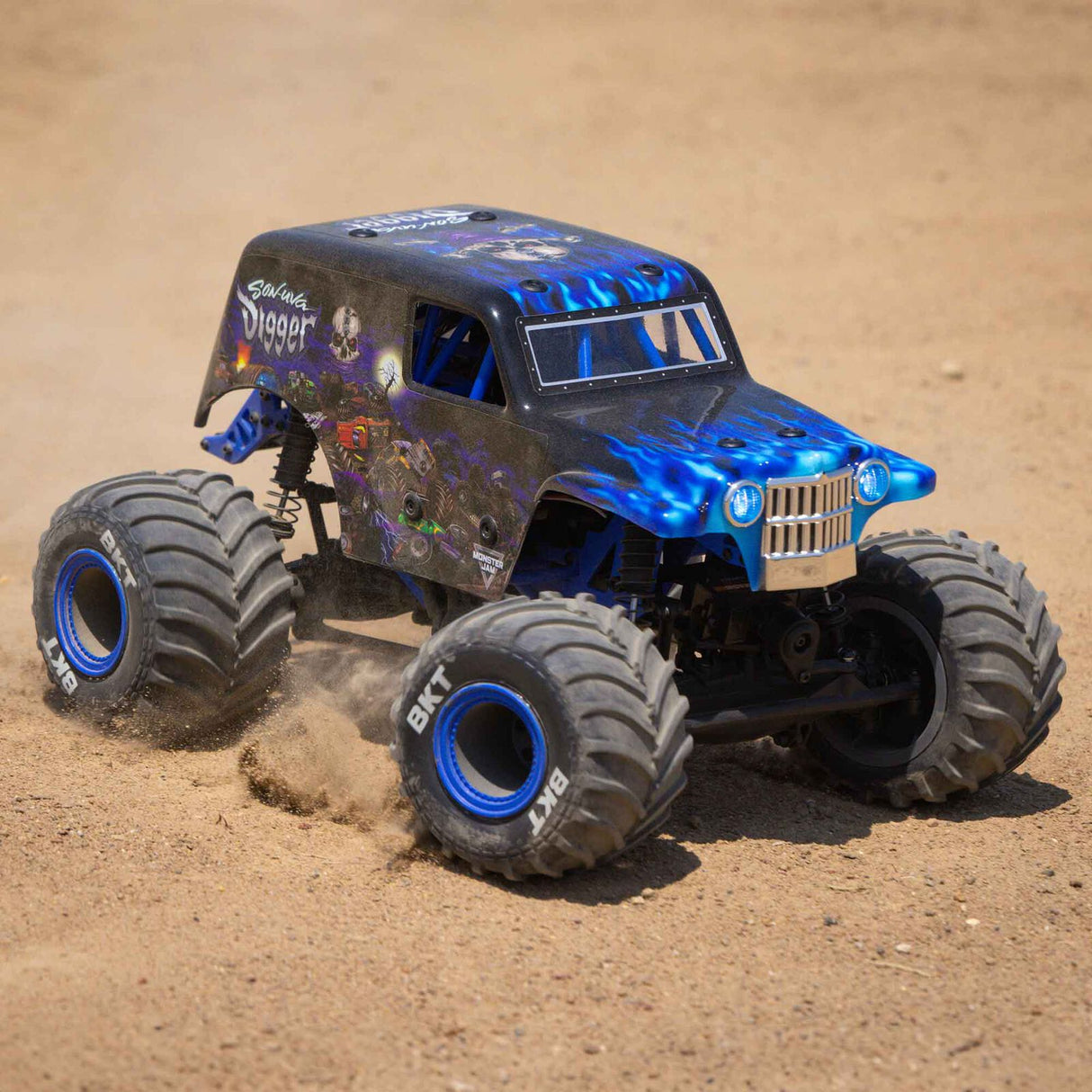 LOSI LOS01026T2 1/18 Mini LMT 4X4 Brushed Monster Truck RTR, Grave Digger