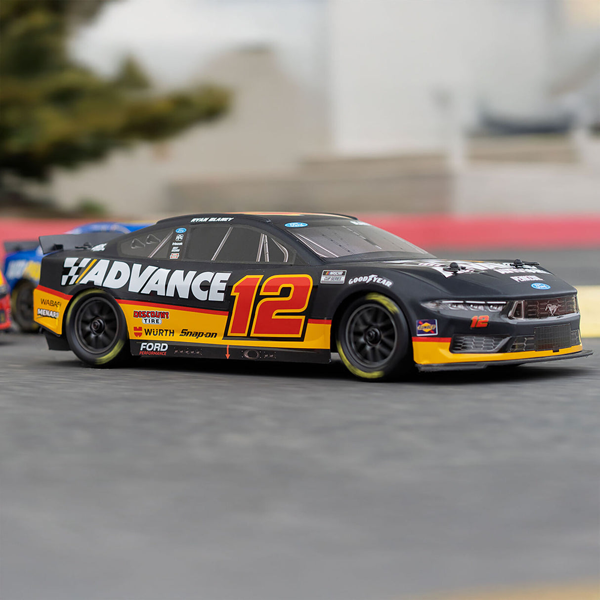 Losi 1122512 1/12 NASCAR RC Racecar Ryan Blaney No. 12 Advance Auto 2025 Ford Mustang 2S AWD RTR Brushed On-Road (Battery & Charger Included)