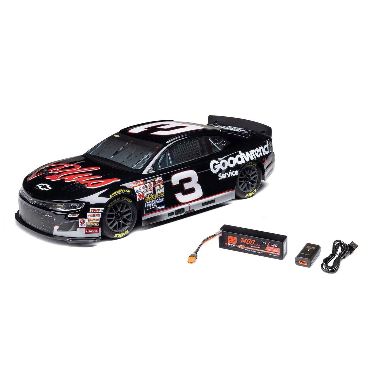 Losi F1122503 - 1/12 NASCAR RC RCR No. 3 GM Goodwrench Chevrolet ZL1 2S AWD RTR