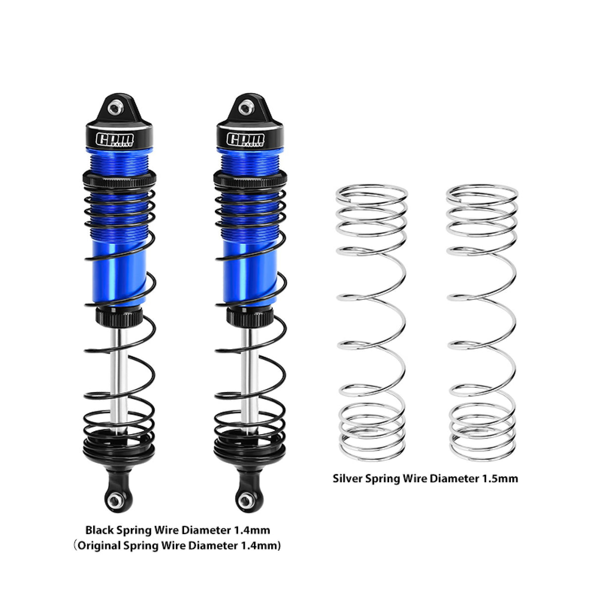 GPM RACING,ARRMA-MOJAVE TALION 6061-T6 ALLOY PROGRESSIVE SPRING FRONT SHOCK 132MM MAM4132F