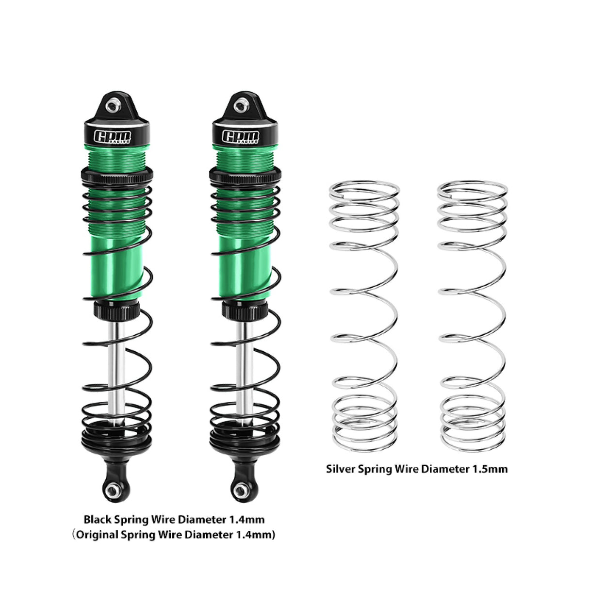 GPM RACING,ARRMA-MOJAVE TALION 6061-T6 ALLOY PROGRESSIVE SPRING FRONT SHOCK 132MM MAM4132F