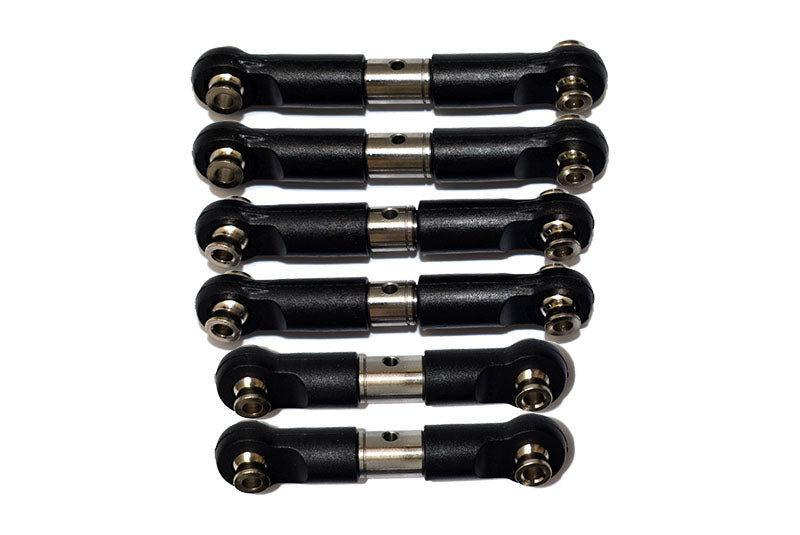 GPM RACING,ARRMA-VENDETTA INFRACTION STAINLESS STEEL ADJUSTABLE TIE RODS -6PC SET MAVE160S