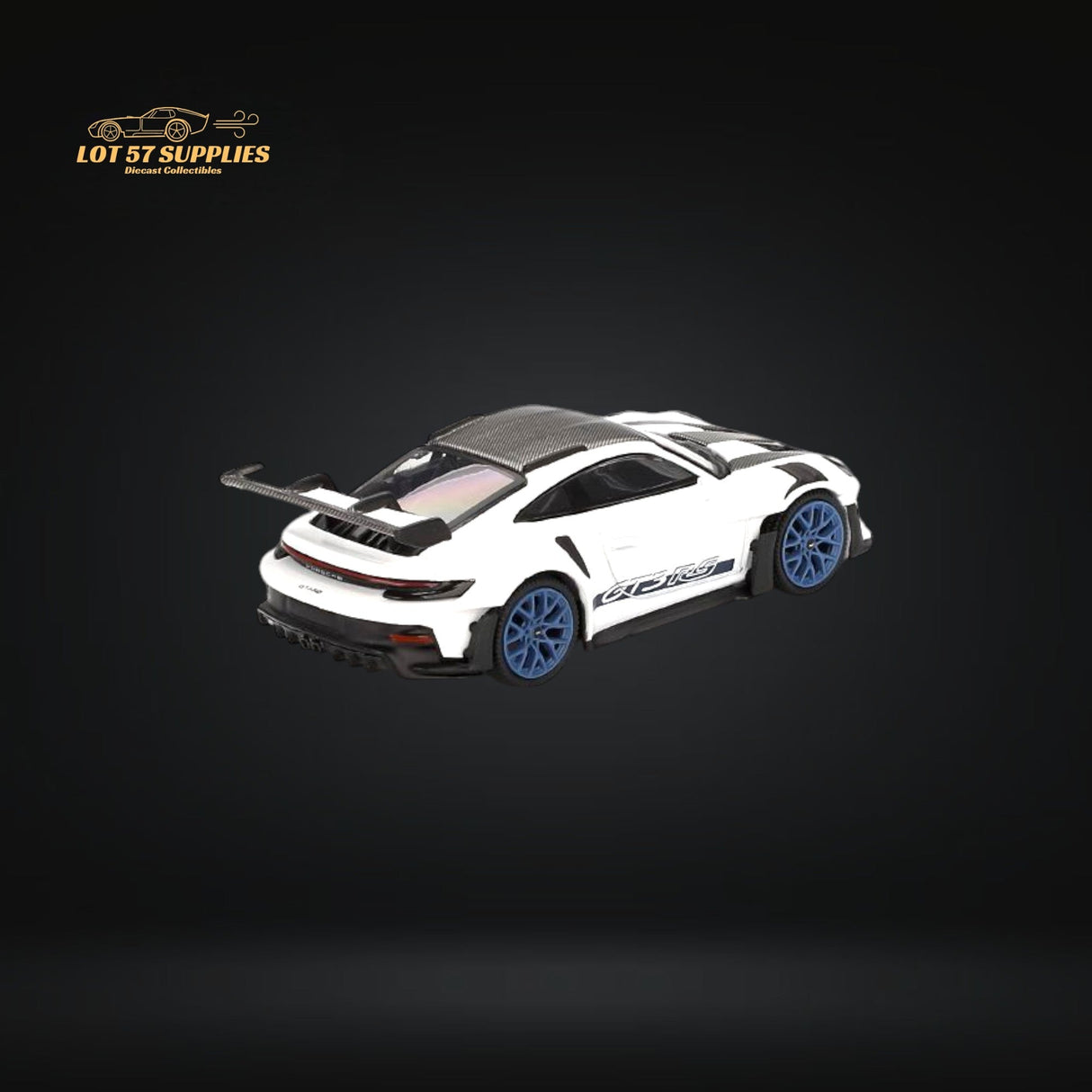 (Pre-Order) Mini-GT Porsche 911 992 GT3 RS Weissach Package White w/ Indigo Blue #853 1:64 MGT00853