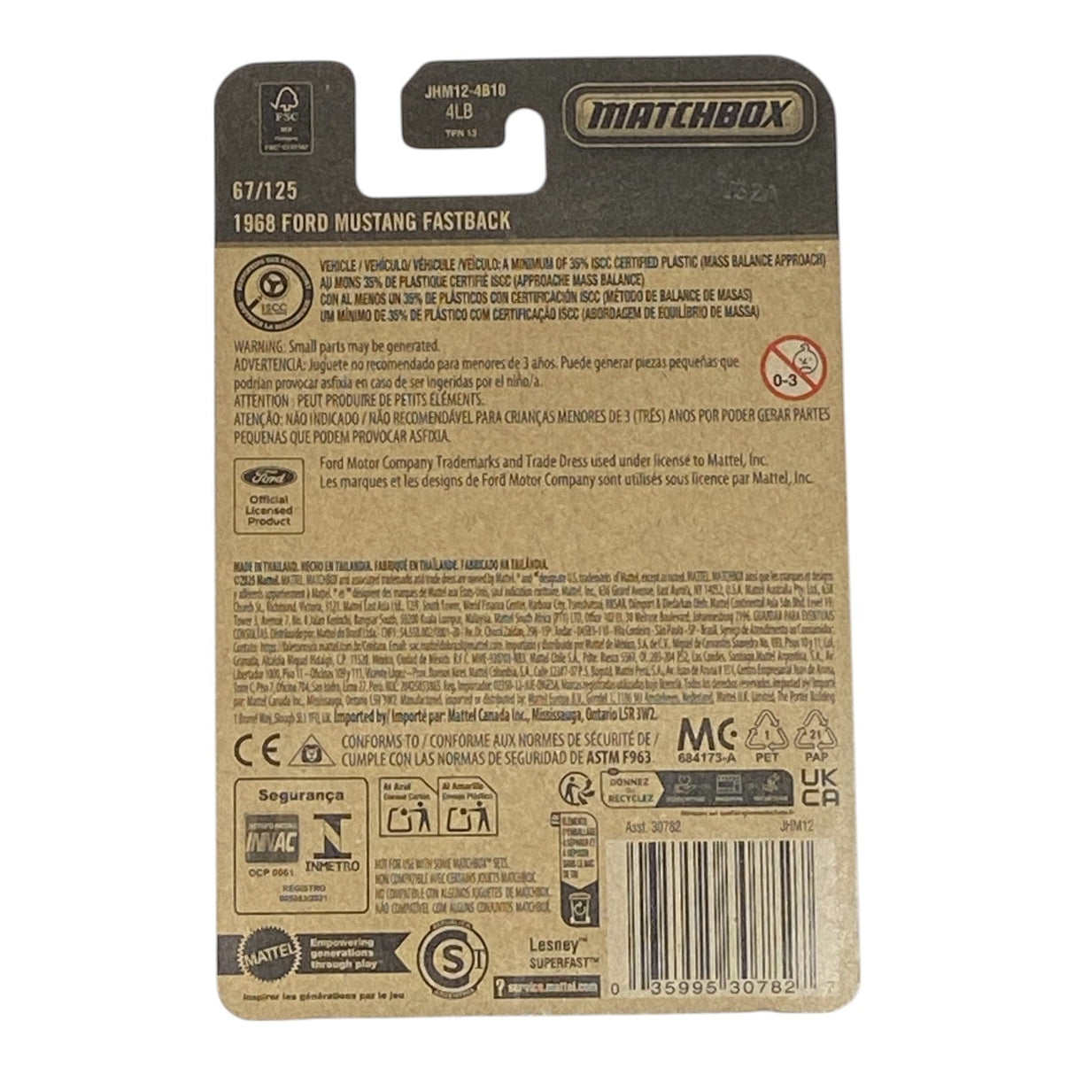 Matchbox 1968 Ford Mustang Fastback - 2025 Matchbox Series 67/125