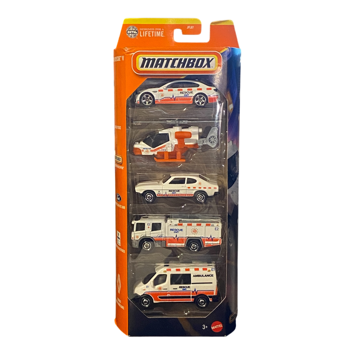 Matchbox MBX Rescue 5 Pack Vehicles Set