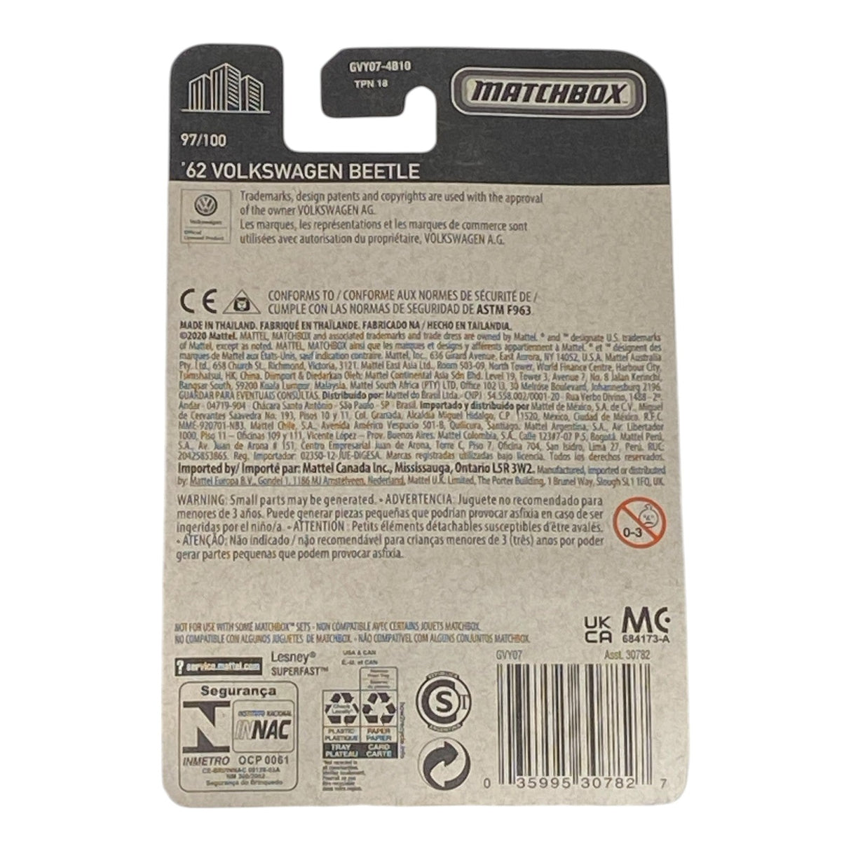 Matchbox '62 Volkswagen Beetle - Matchbox Series 97/100