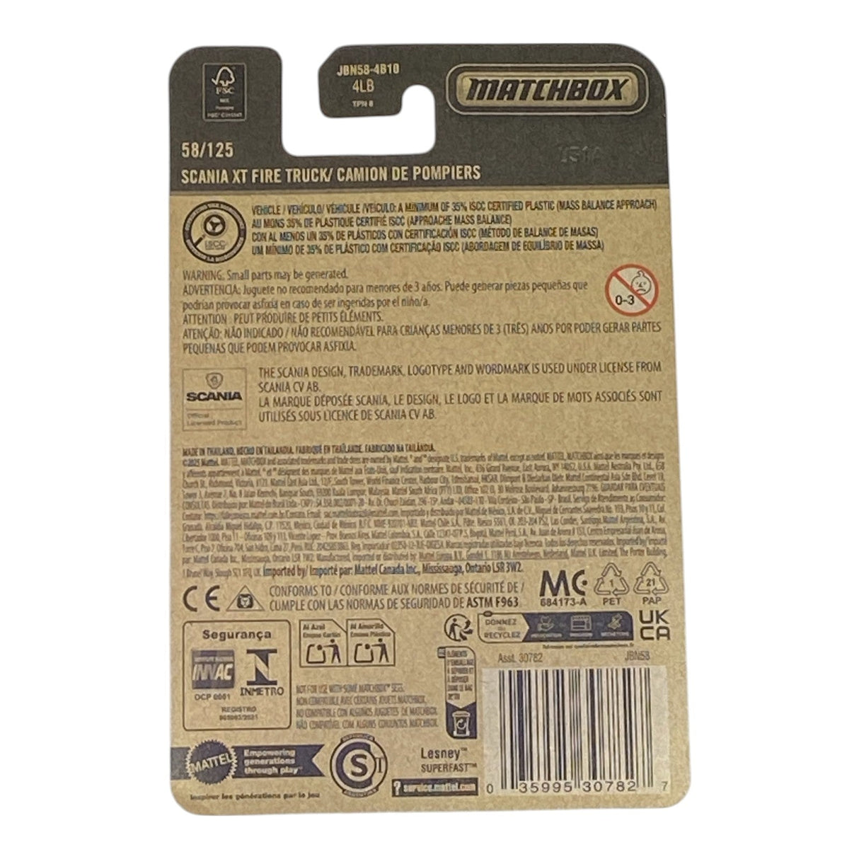 Matchbox Scania XT Fire Truck - 2025 Matchbox Series 58/125