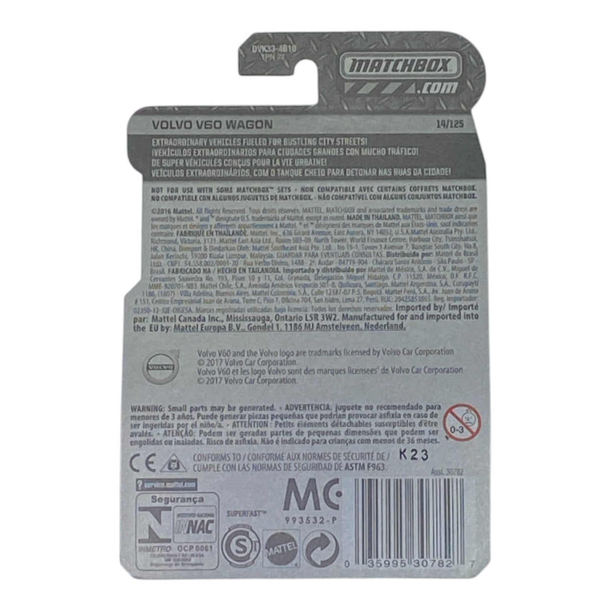 Matchbox Volvo V60 Wagon - 2017 matchbox Explorer Series 14/125 (Damaged Package)