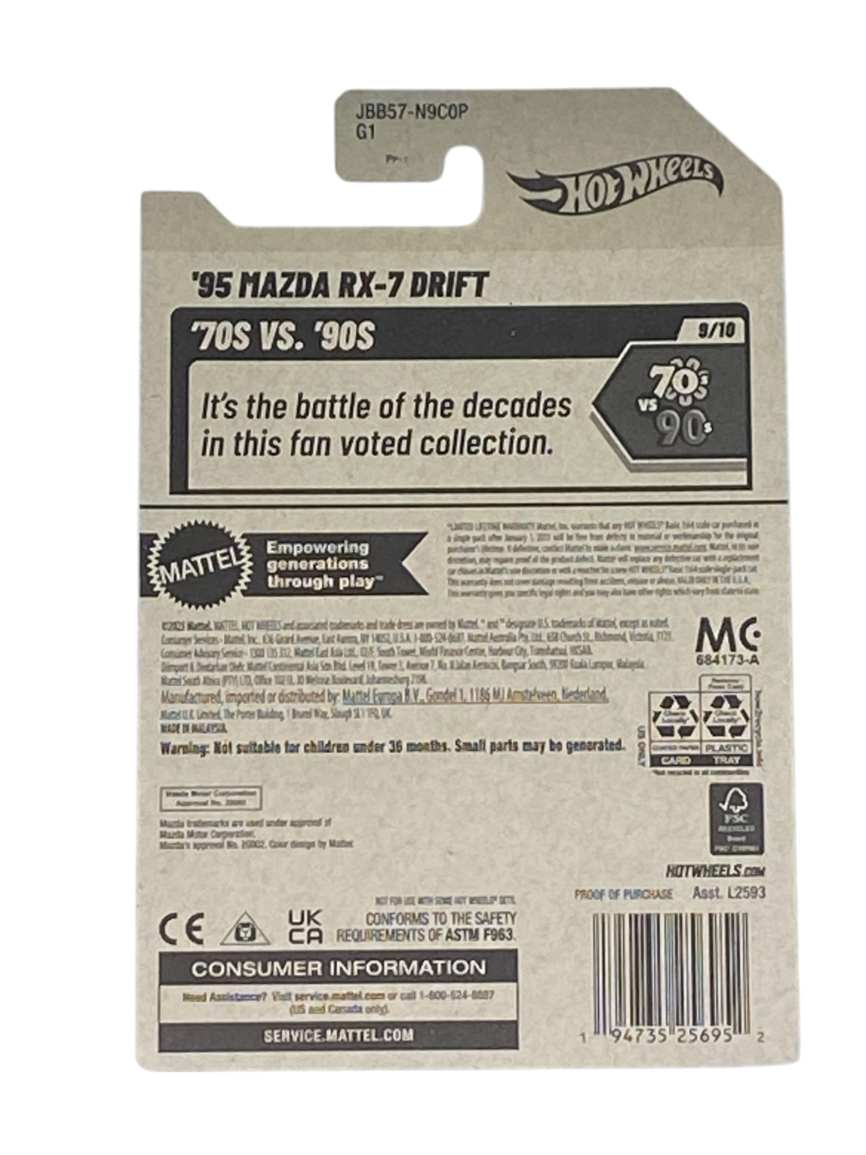 Hot Wheels '95 Mazda RX-7 Drift - '70s VS "90s Series 9/10