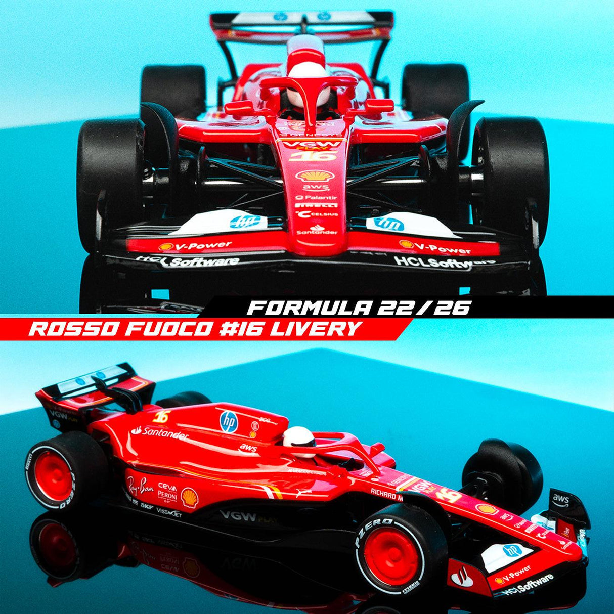NSR Ferrari F1-75 Formula 22/26 Charles Leclerc 1/32 Slot Car NSR-0563