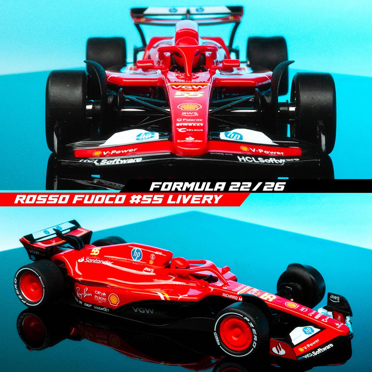 NSR Ferrari F1-75 Formula 22/26 Carlos Sainz 1/32 Slot Car NSR-0564
