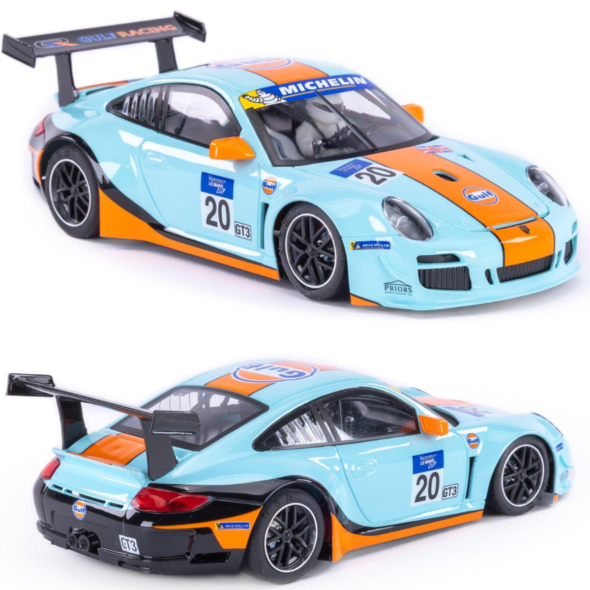 NSR Porsche 997 GT3 #20 Gulf Le Mans 24h 2017 Sidewinder 1/32 Slot Car 0617SW