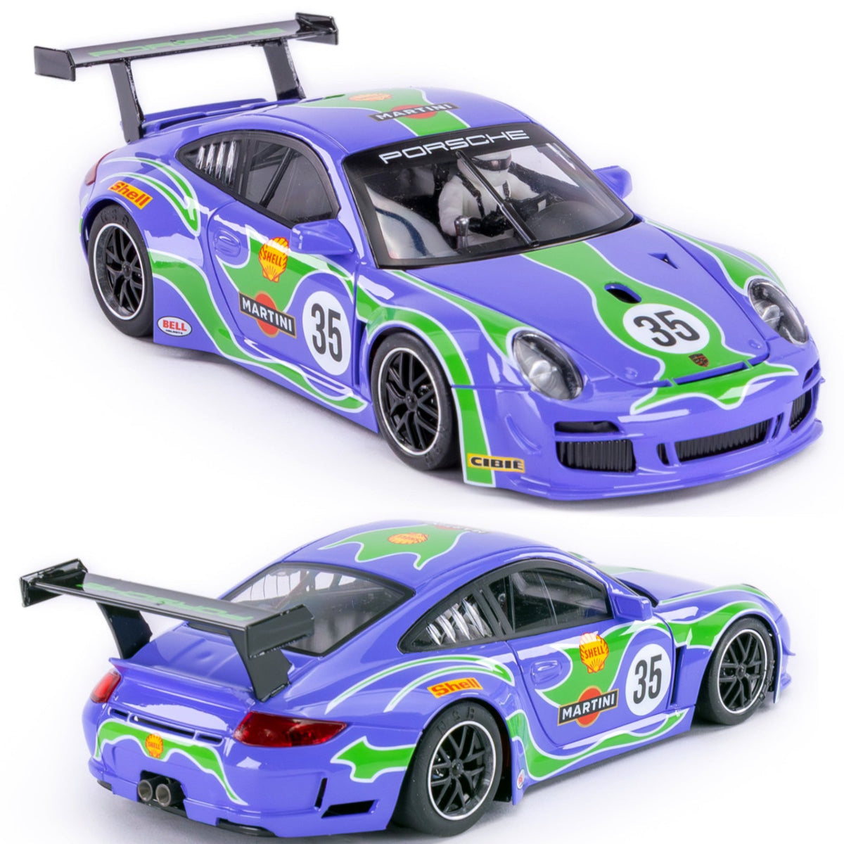 NSR Porsche 997 GT3 Purple Hippie Anglewinder 1/32 Slot Car 0636AW